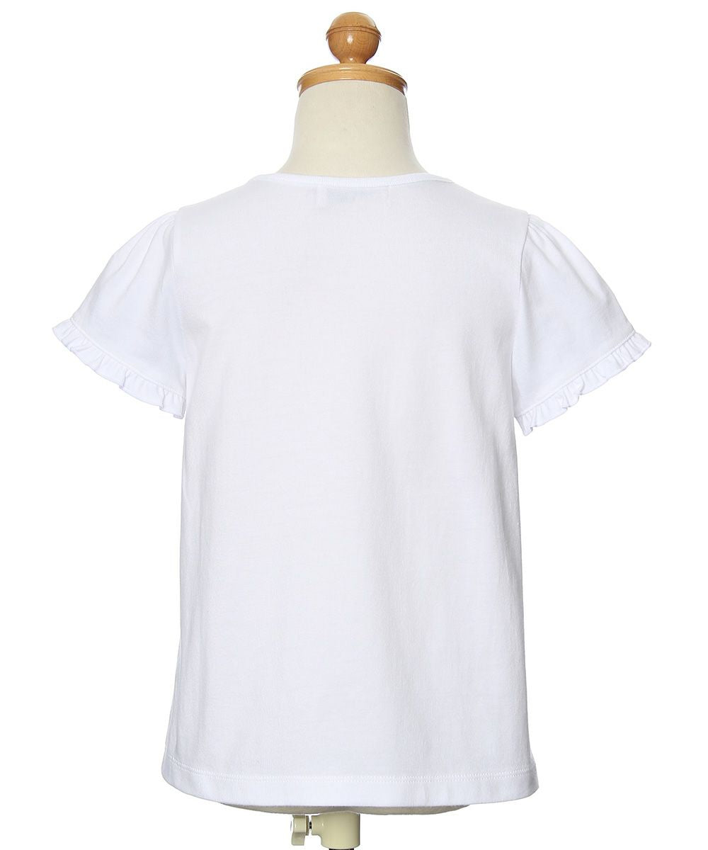 綿100％音符＆リボンモチーフTシャツ Off White torso