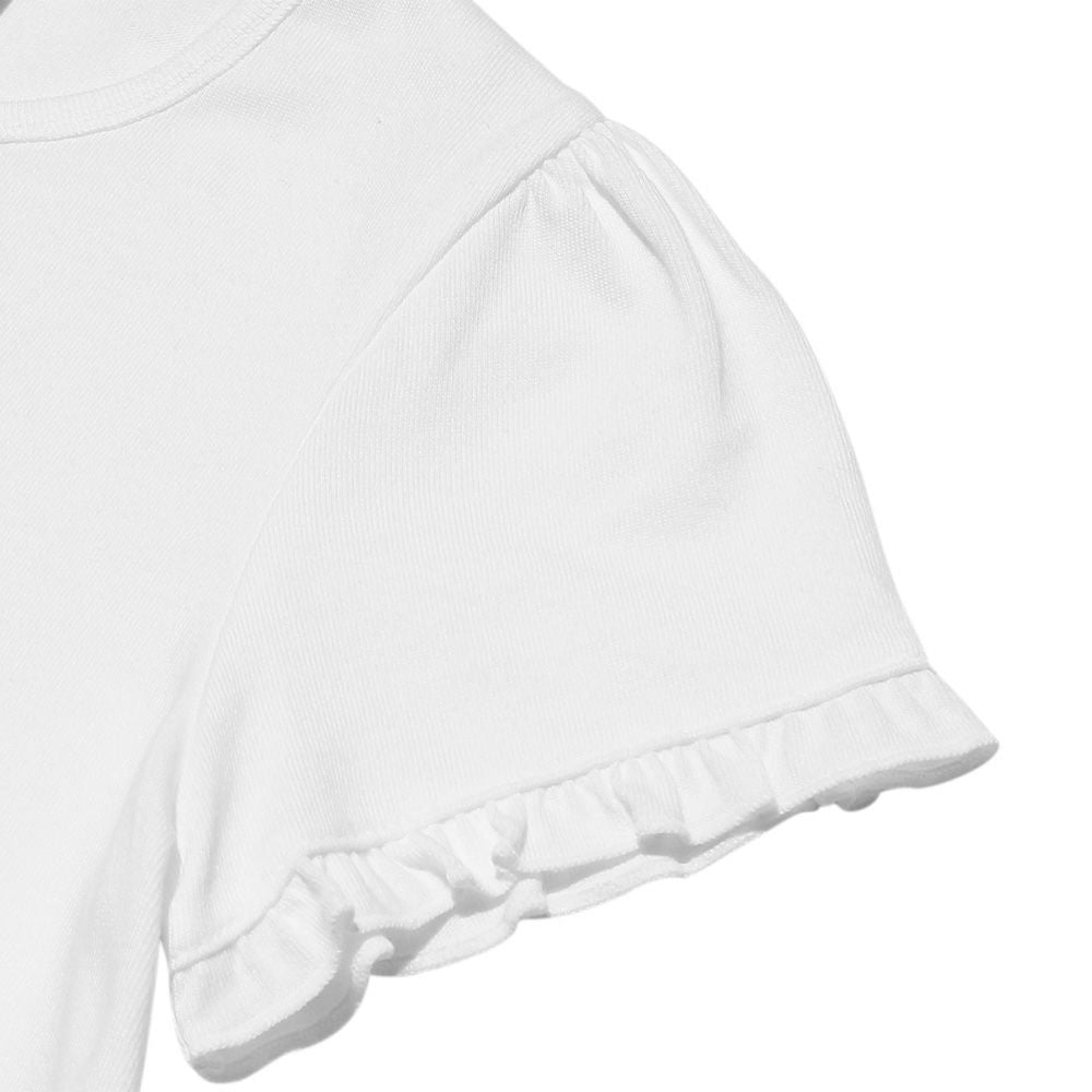 綿100％音符＆リボンモチーフTシャツ Off White Design point 2