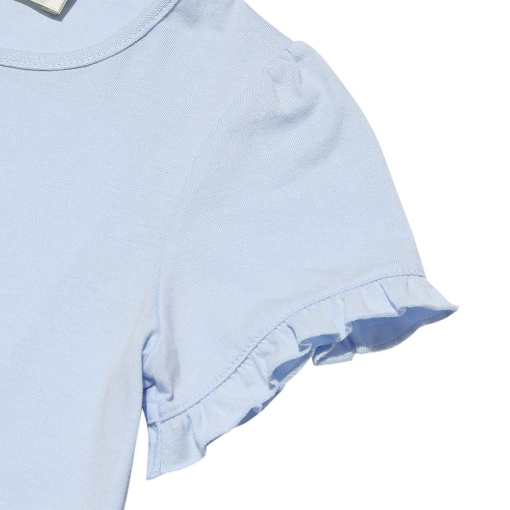 綿100％音符＆リボンモチーフTシャツ Blue Design point 2