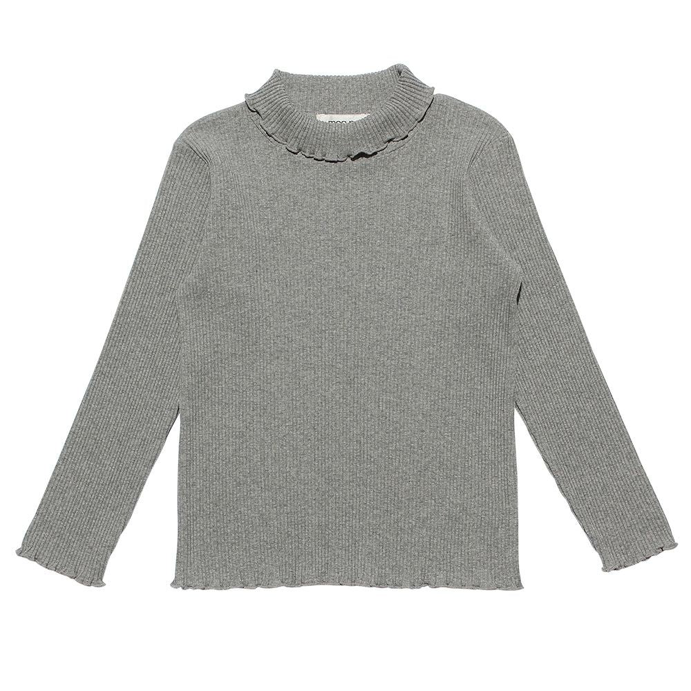 無地リブ生地インナーハイネックTシャツ Misty Gray torso