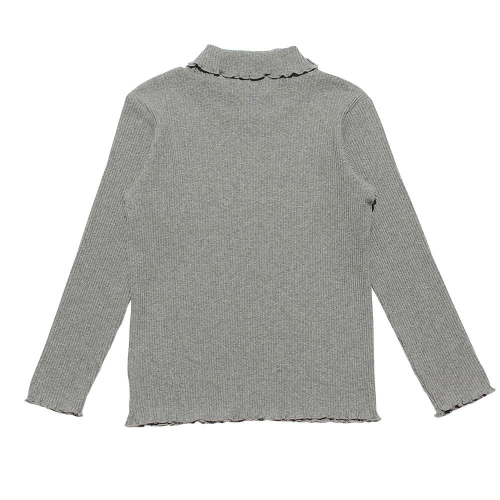 無地リブ生地インナーハイネックTシャツ Misty Gray torso