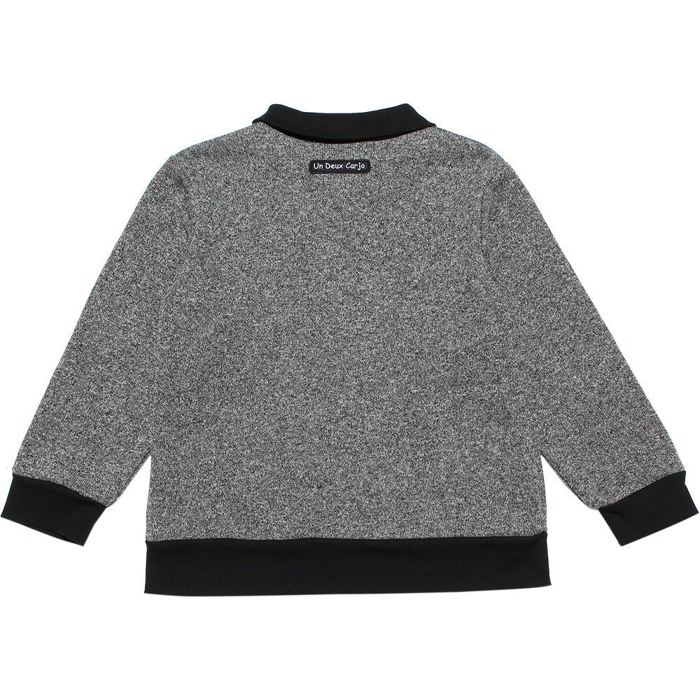 襟付きあったか裏起毛トレーナー Misty Gray back