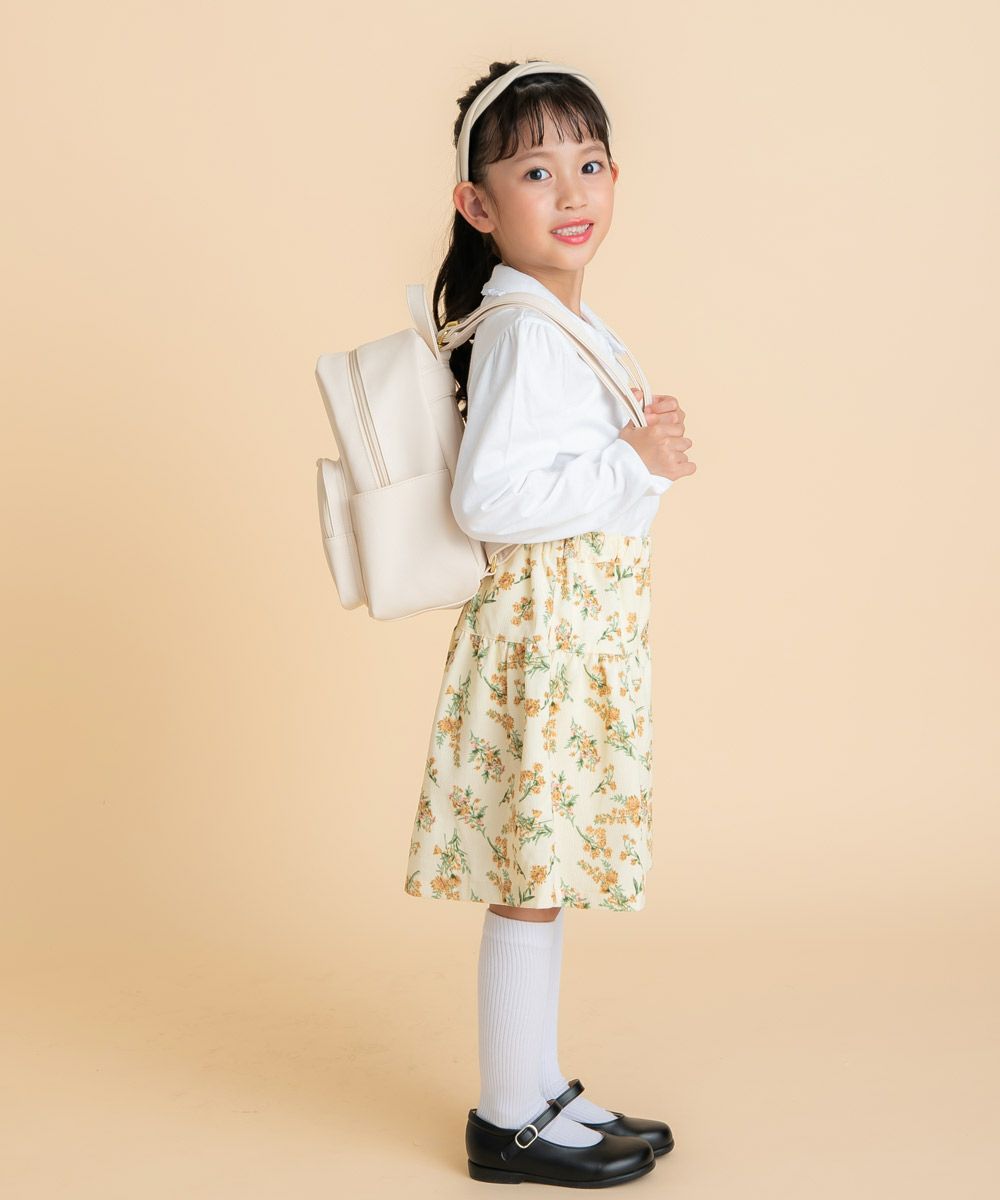 花柄コーデュロイキュロットパンツ Ivory model image 3