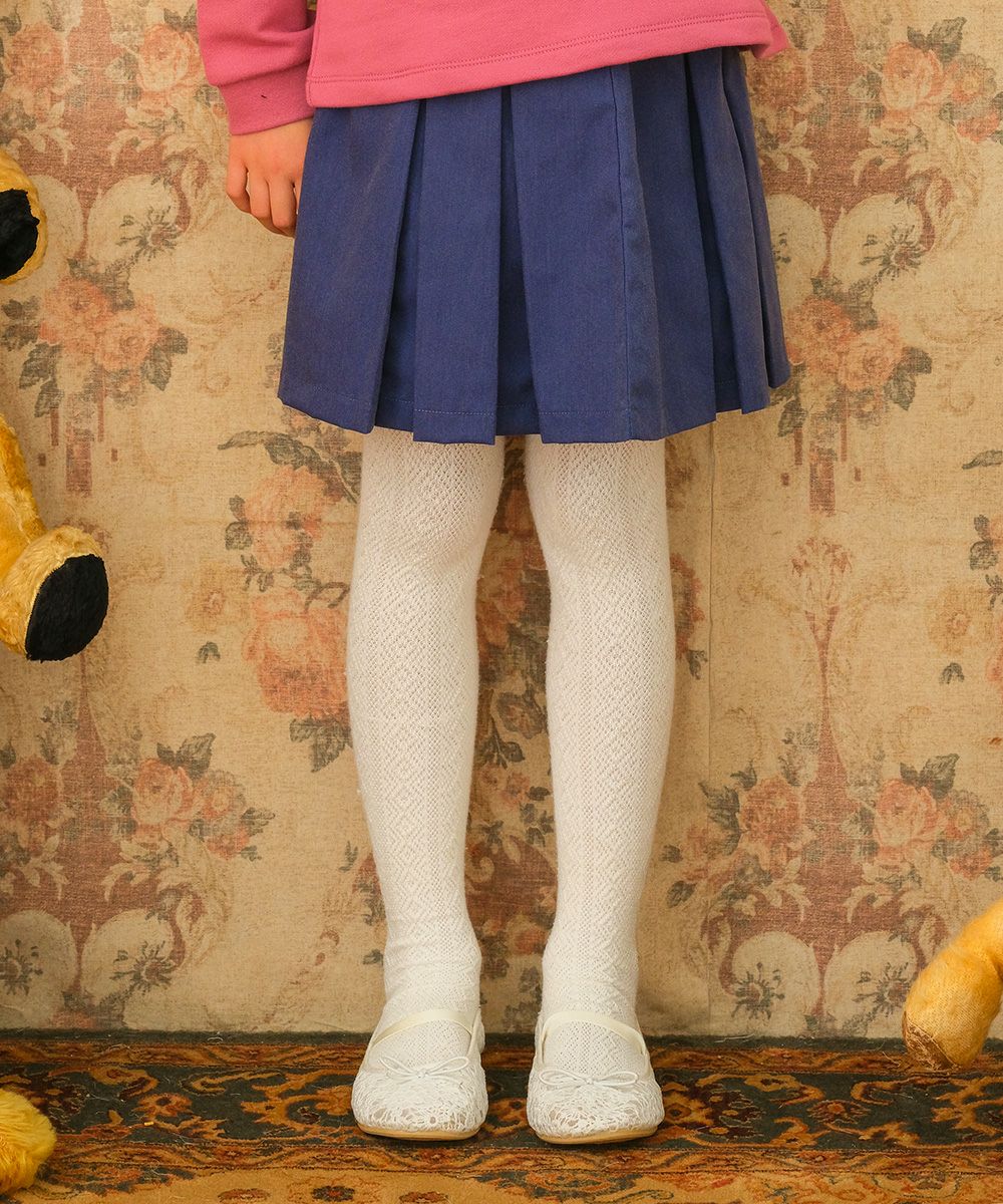 ウエストゴム　プリーツ　タック　スカート Navy model image 1