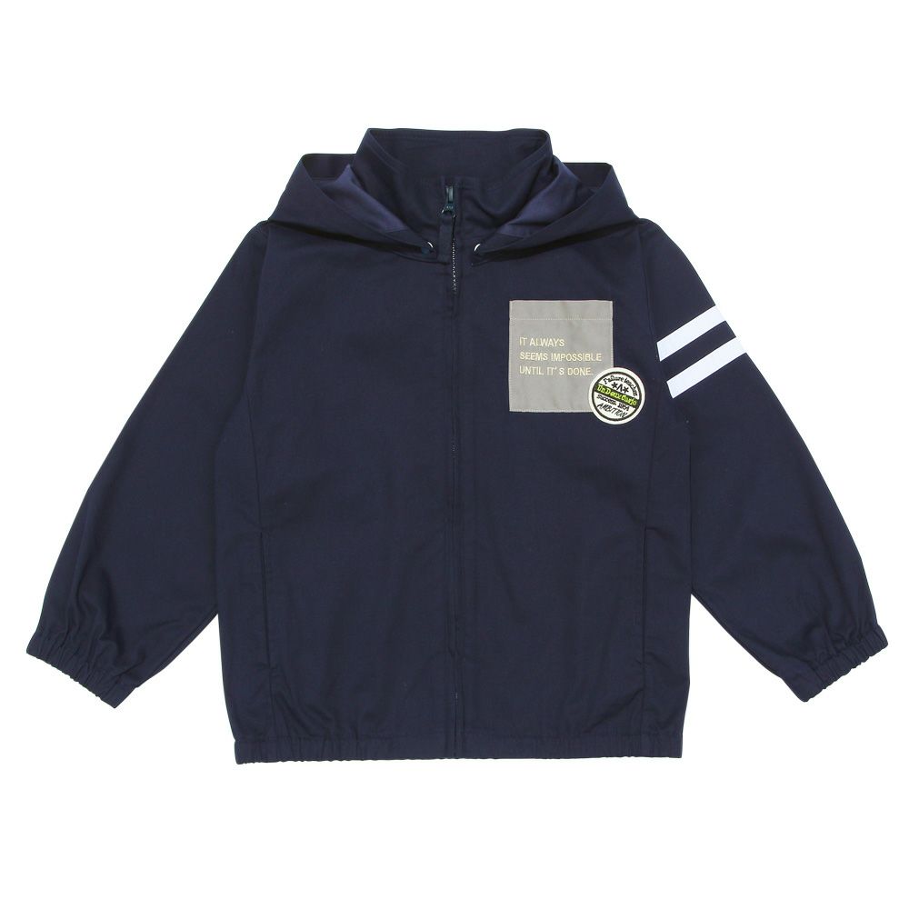 ストレッチ ツイル ジップアップ パーカー ジャケット Navy front