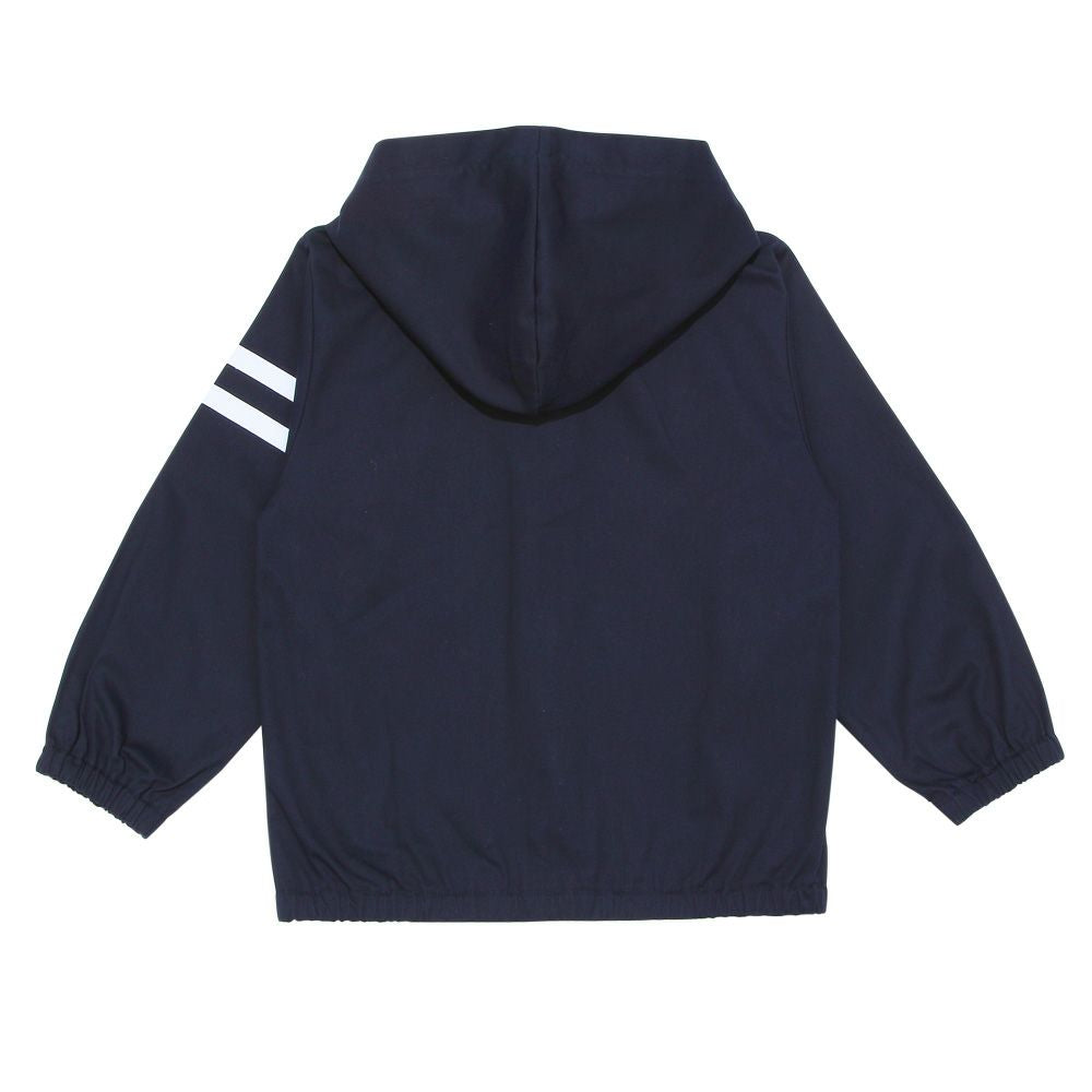 ストレッチ ツイル ジップアップ パーカー ジャケット Navy back