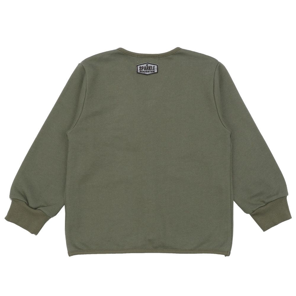 ポケットつき Vネック パーカー ジャケット Khaki back