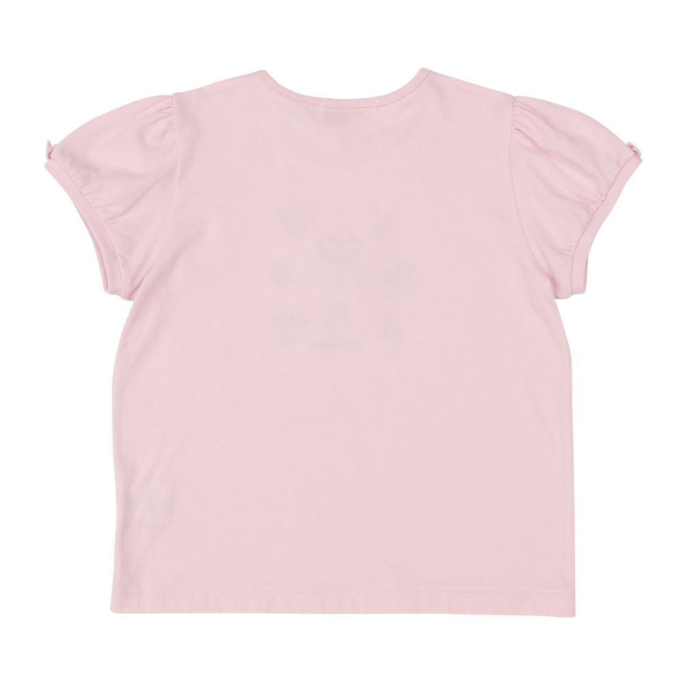 綿100％ マリン 貝殻 Tシャツ Pink back