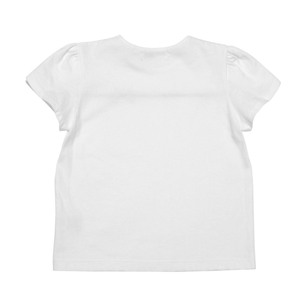 綿100％ チューリップ袖 カットソーTシャツ Off White back