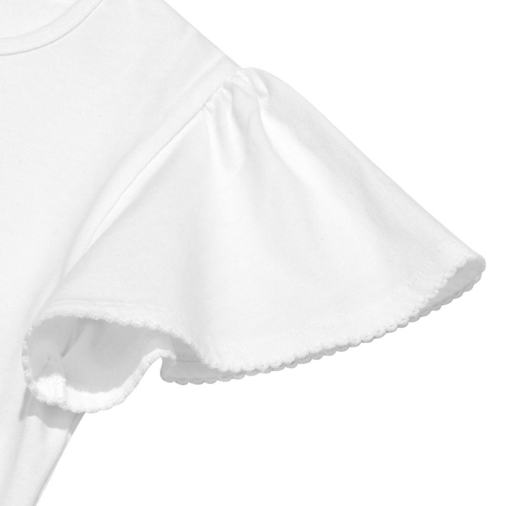 綿100％ リボンモチーフ ロゴ Tシャツ Off White Design point 2