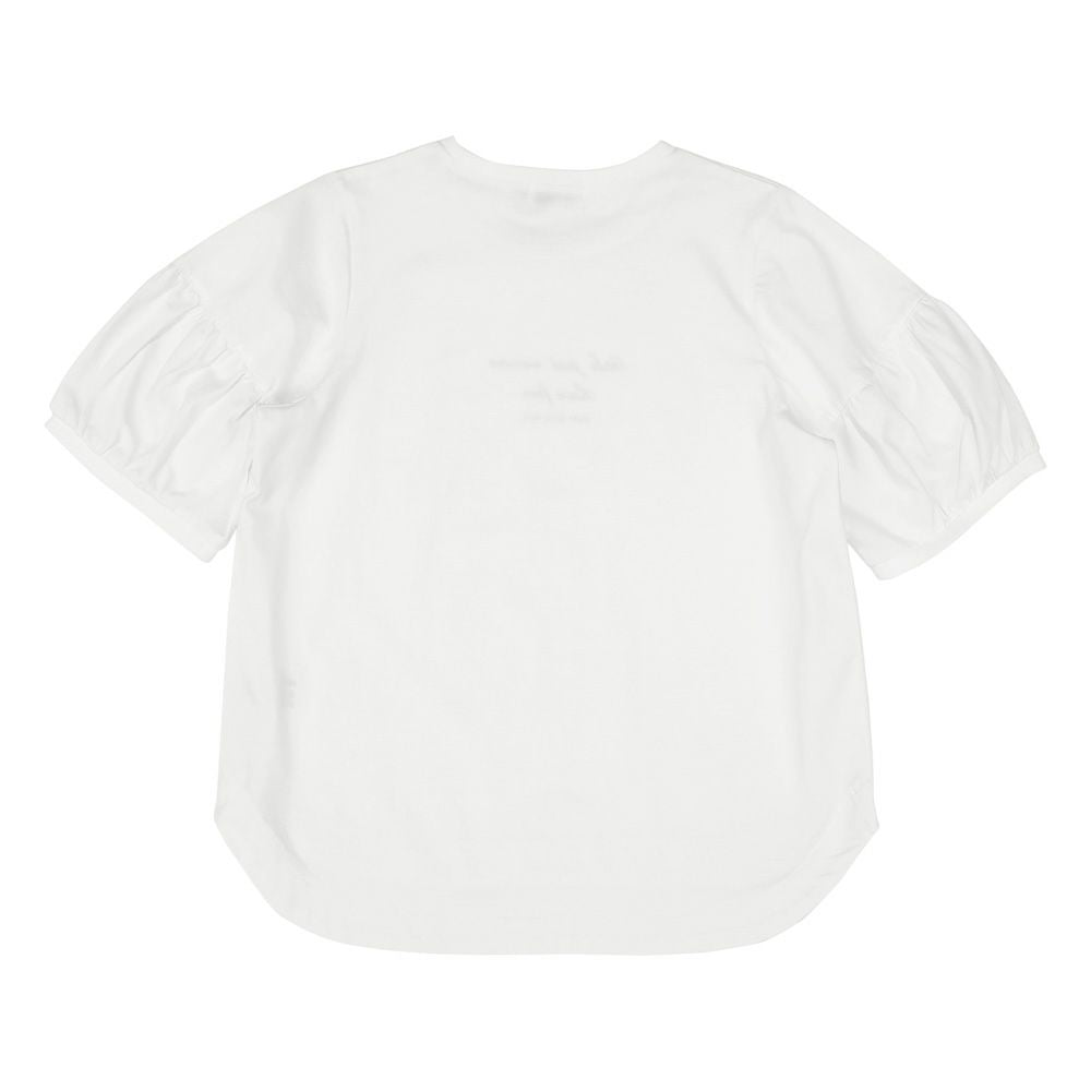 綿100％ 5分袖 ロゴプリント Tシャツ Off White back