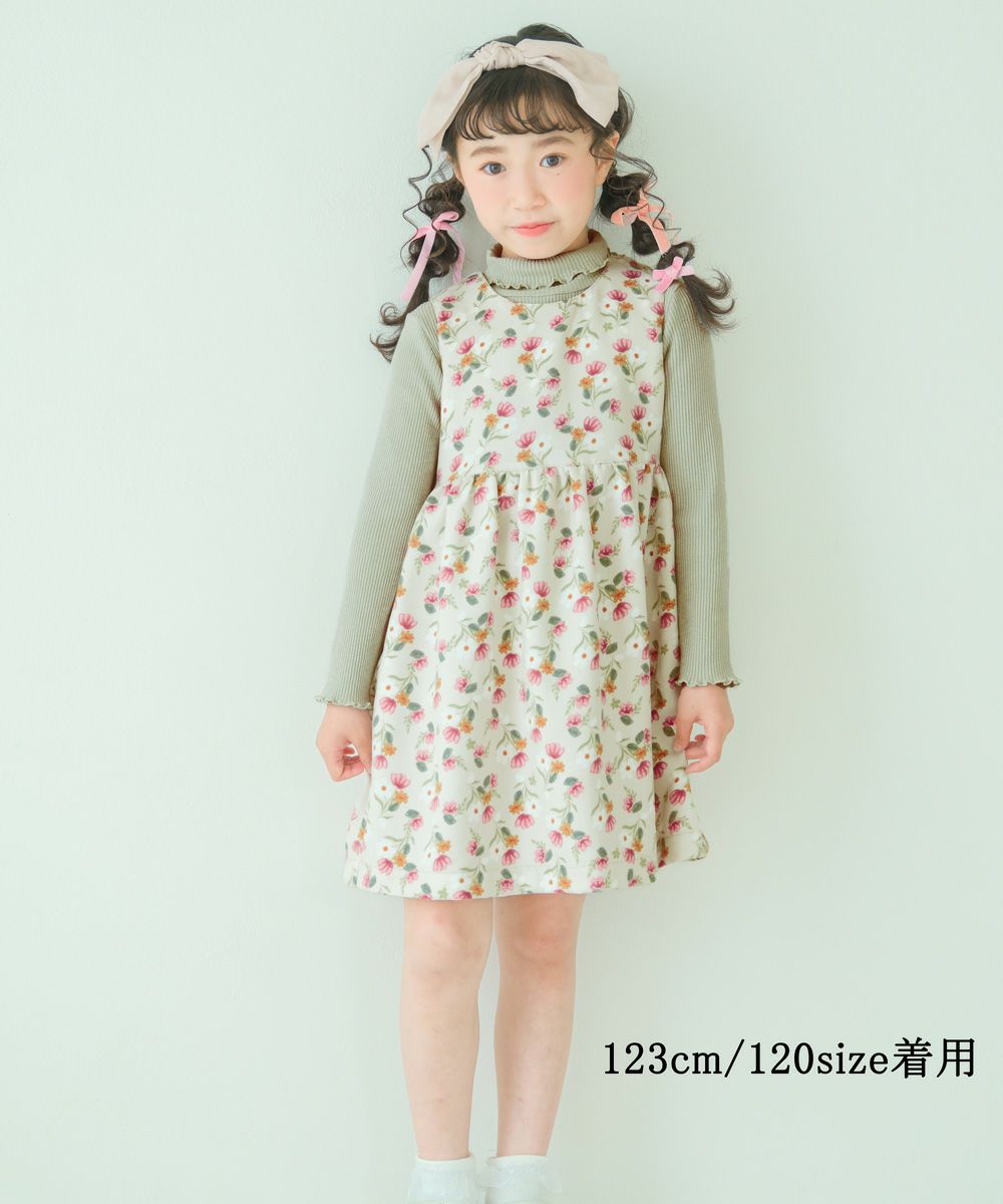 花柄プリントワンピース Ivory model image up