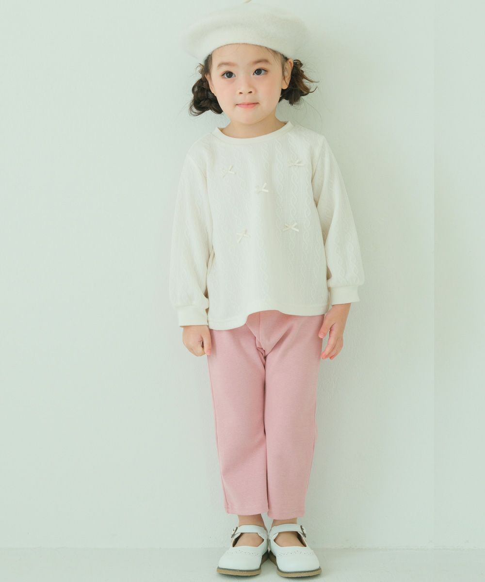 フレア 9分丈 パンツ Pink model image up