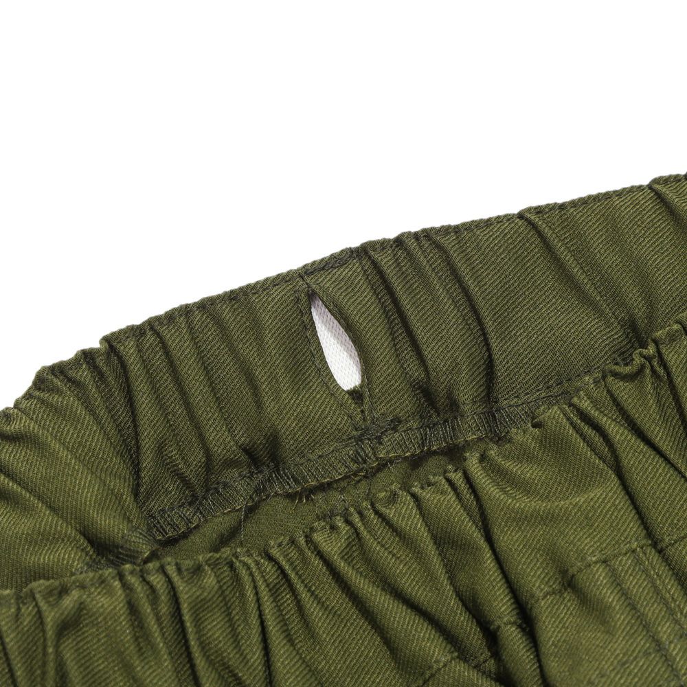 ストレッチ 10分丈 裏微起毛パンツ Khaki Design point 1