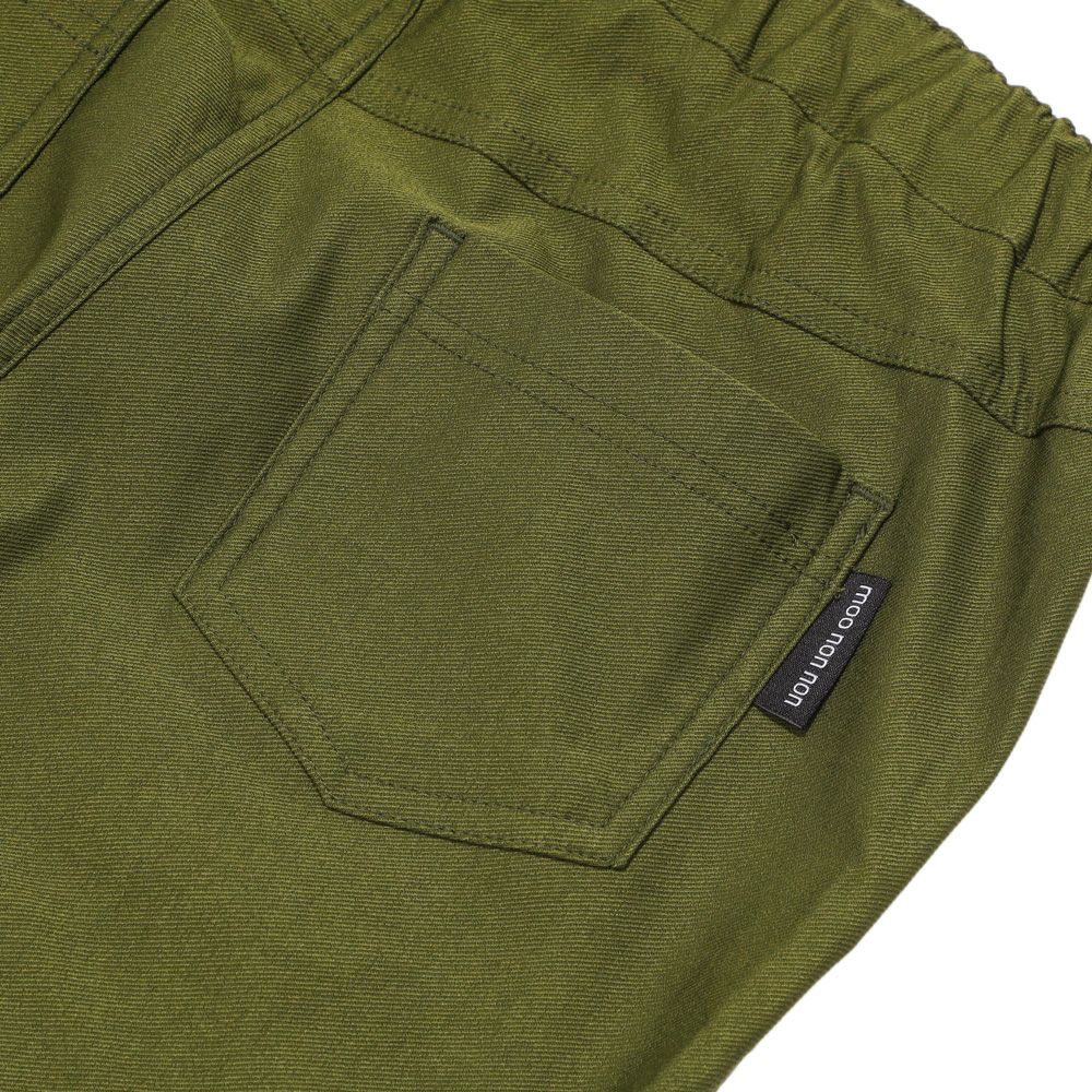 ストレッチ 10分丈 裏微起毛パンツ Khaki Design point 2