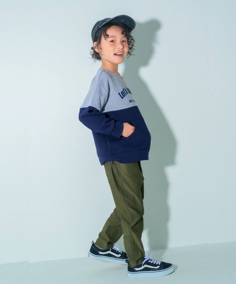 ストレッチ 10分丈 裏微起毛パンツ Khaki model image 3