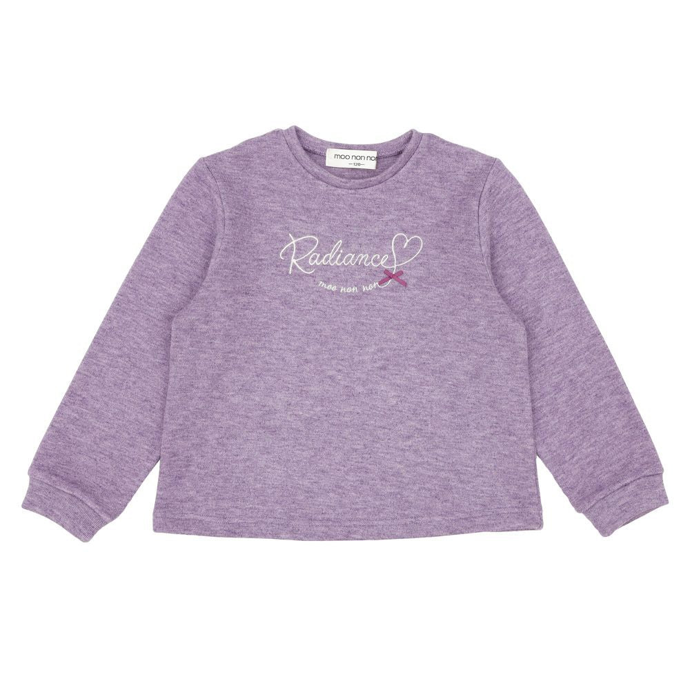 リボン＆ハートモチーフ 長袖 Tシャツ Purple front