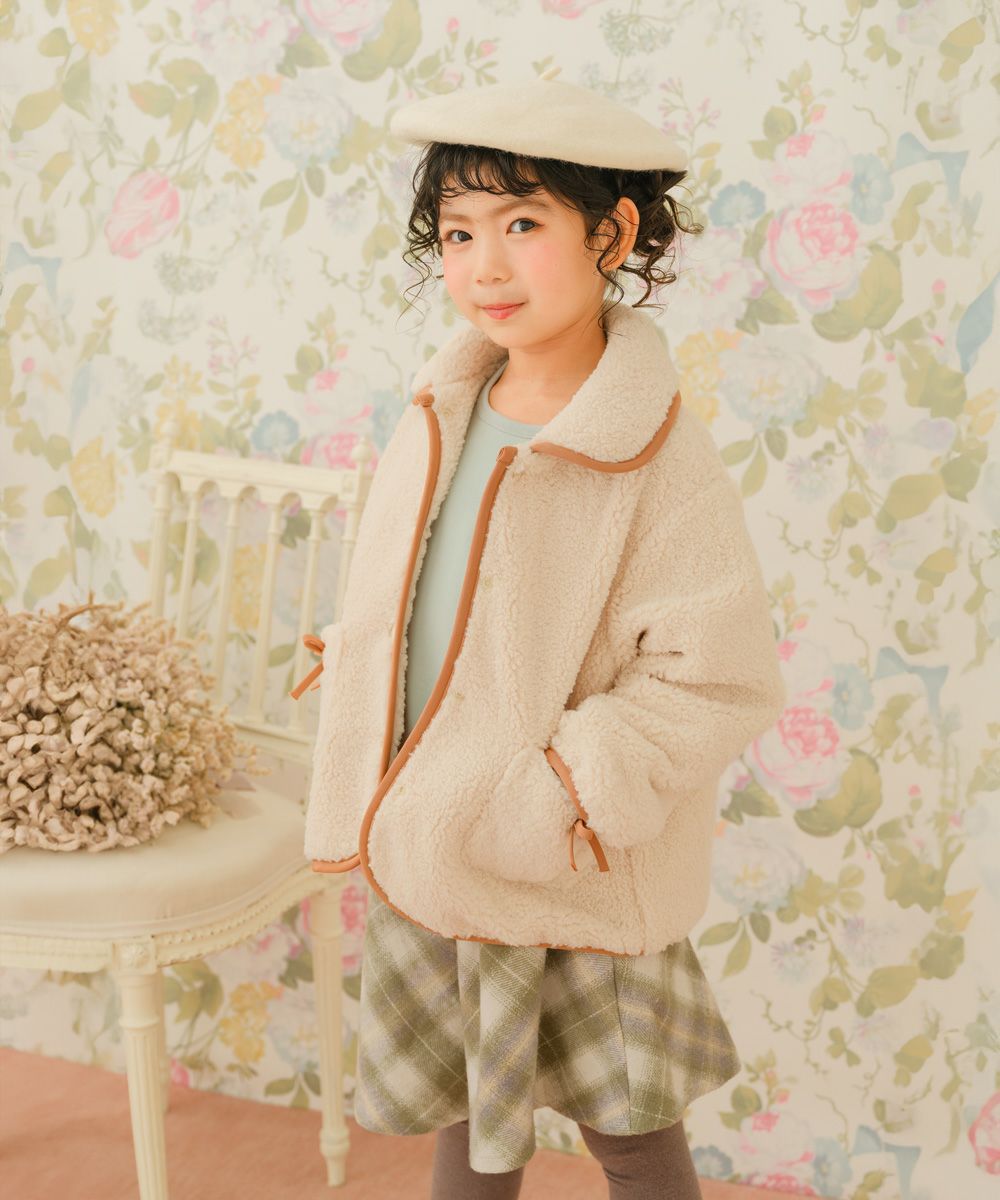 裏地付き ボアジャケット コート Ivory model image up