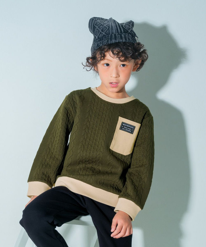 ⑭アラン風ニットトップス ニット風 アラン模様 長袖トップス｜むーのんのんオンラインショップ