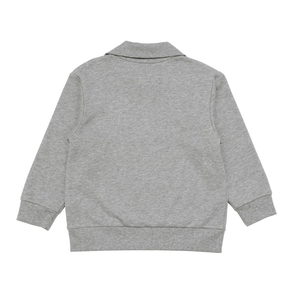 ロゴ刺繍 ハーフジップ 裏毛トレーナー Misty Gray back