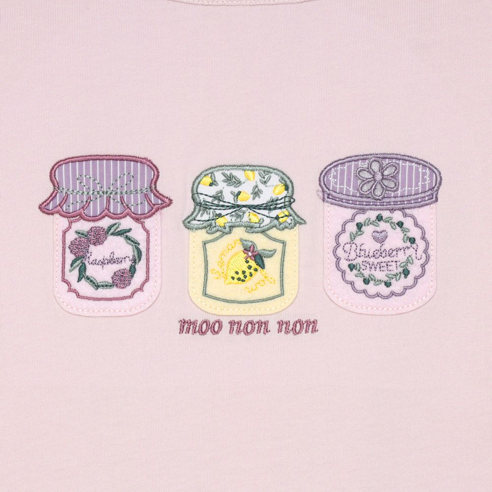 バックリボンつき ジャム瓶 Tシャツ Pink Design point 1