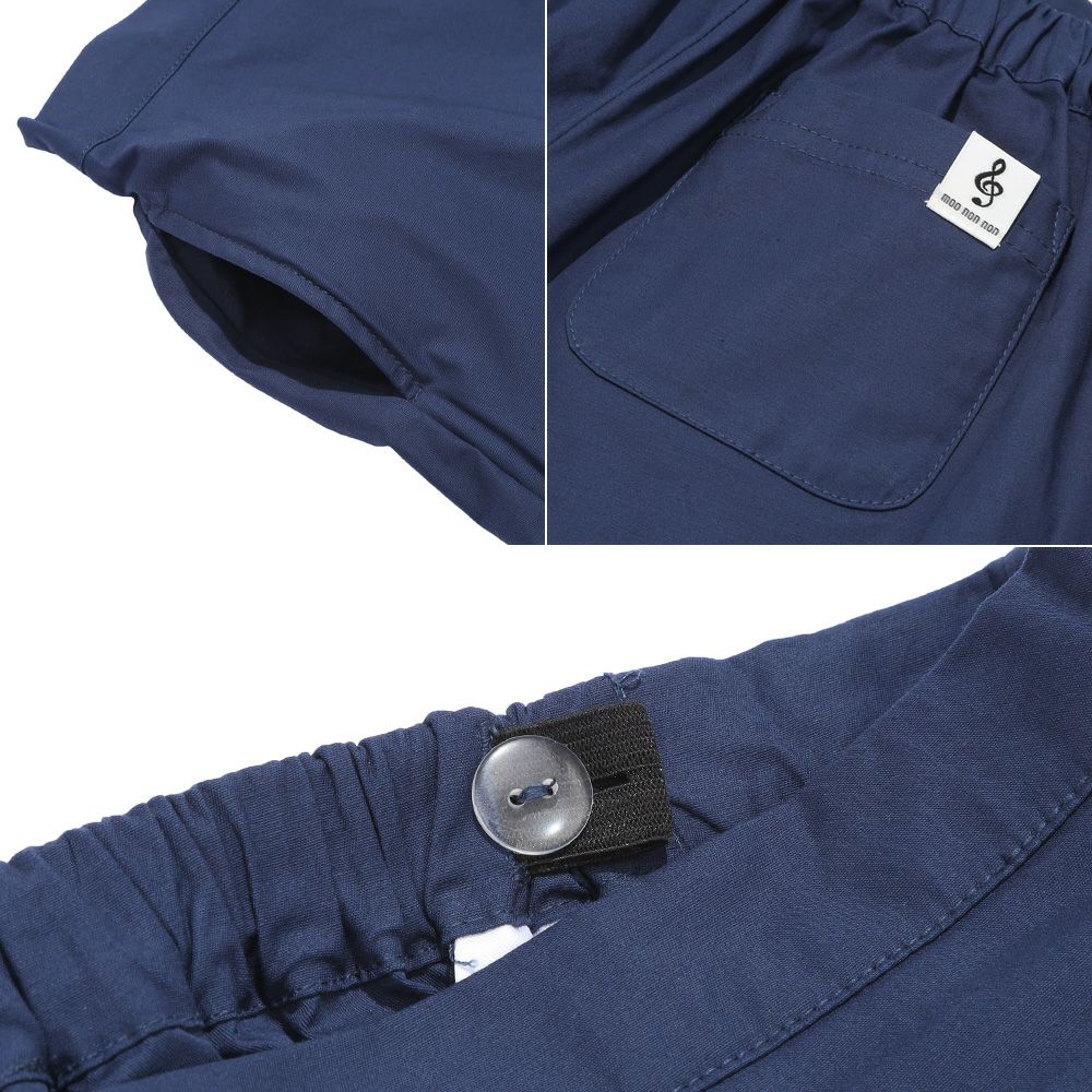 ボタン付き ラップスカート風 キュロット Navy Design point 2