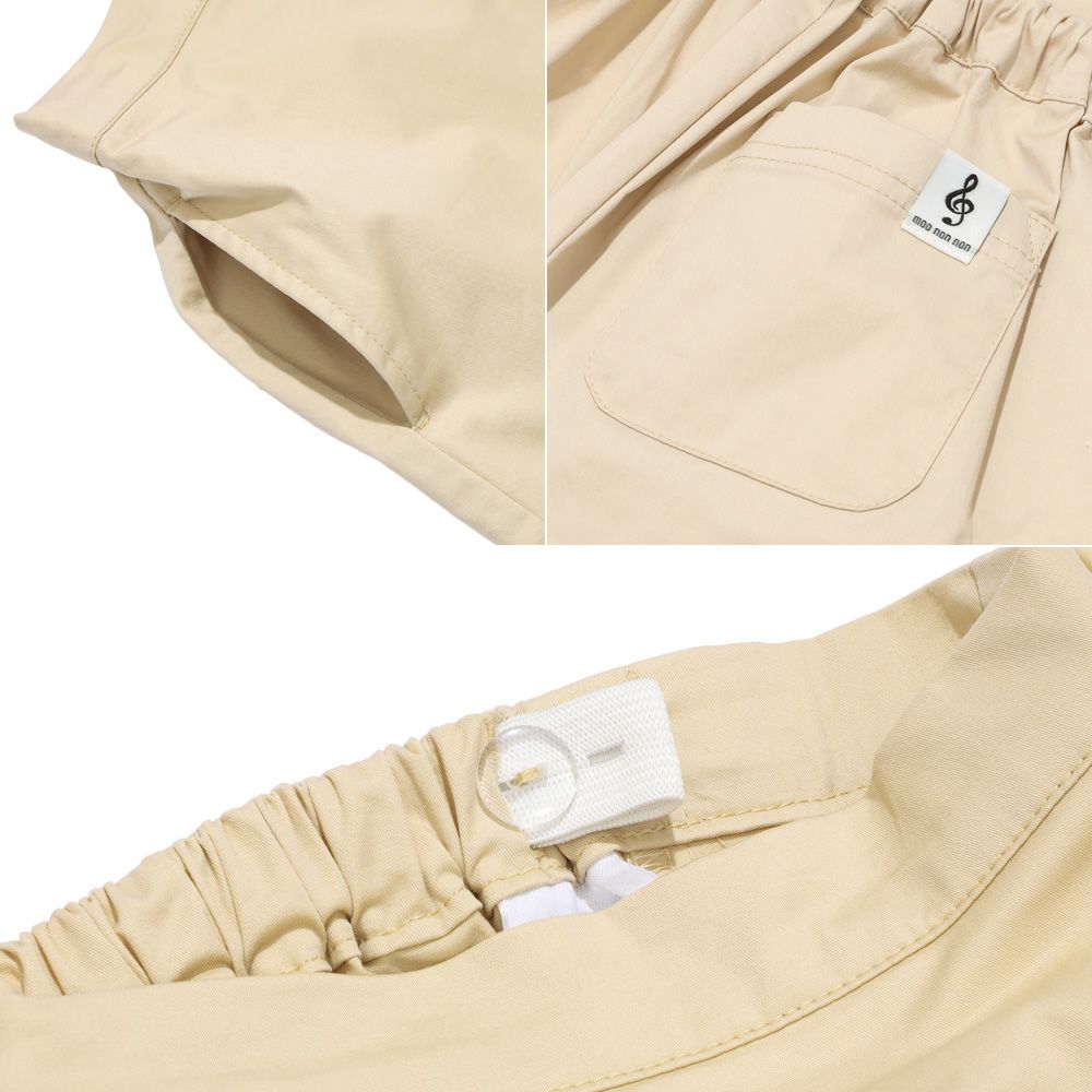 ボタン付き ラップスカート風 キュロット Beige Design point 2