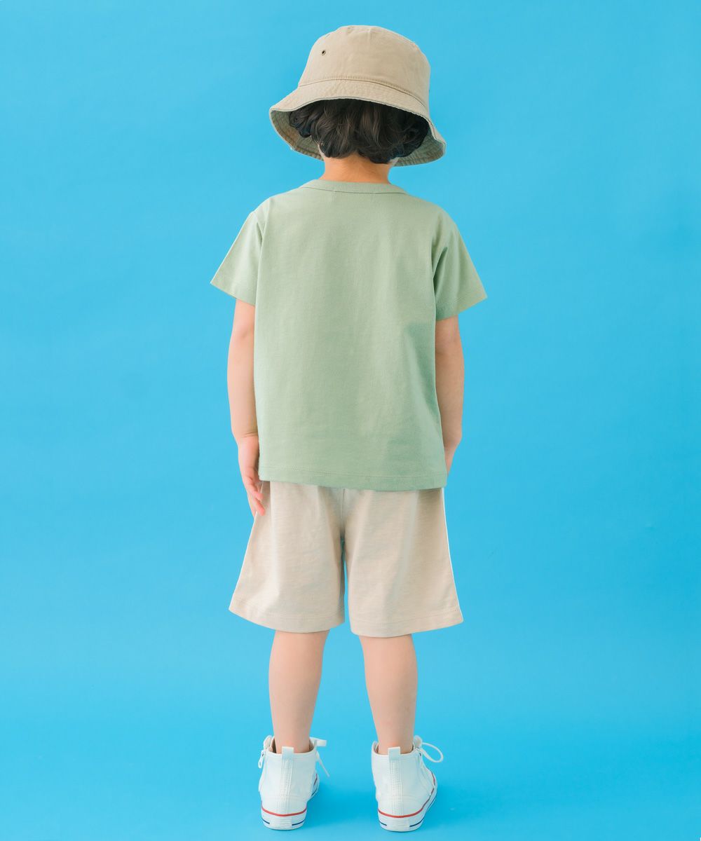宇宙 ＆ 恐竜 綿100％ Tシャツ Green model image 3