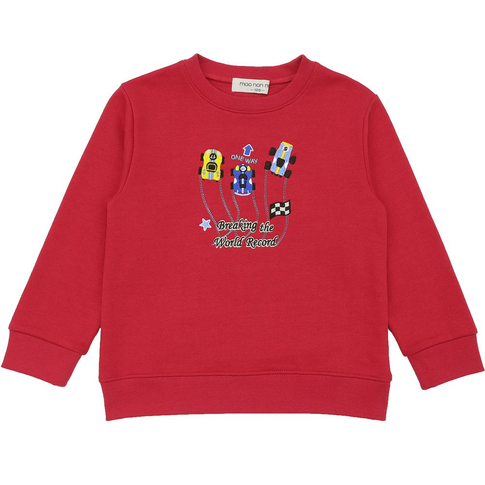 レーシングカー刺繍 裏毛トレーナー Red front