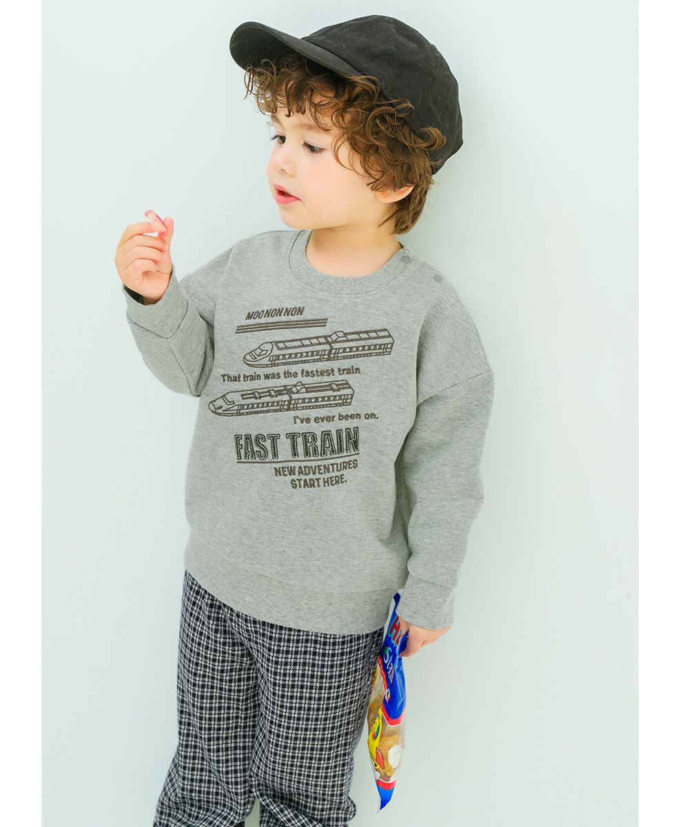 ジャガードニット チェック柄 ストレッチ ジョガーパンツ Navy model image 2