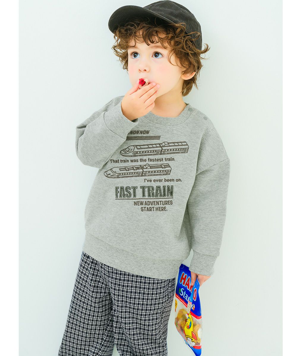 ジャガードニット チェック柄 ストレッチ ジョガーパンツ Navy model image 3