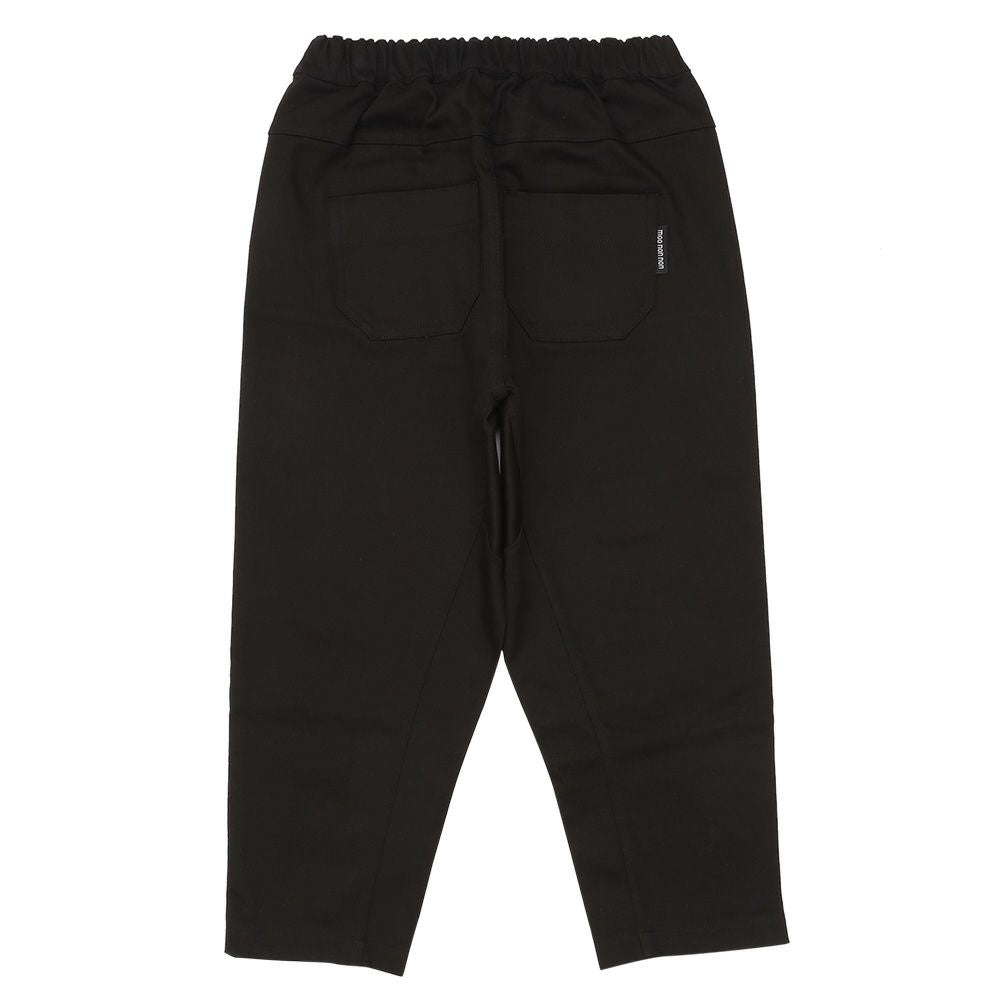 ストレッチツイル マチつきテーパードパンツ Black back