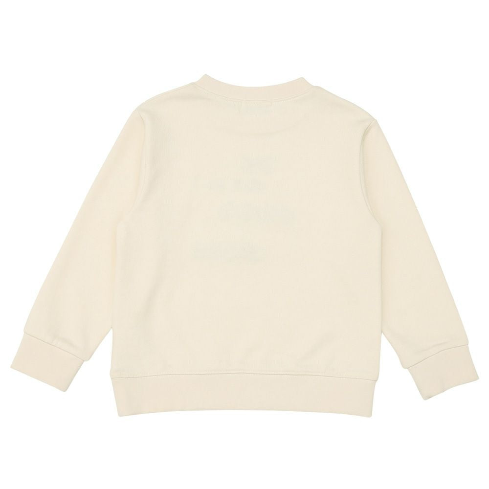 電車 飛行機 乗り物ワッペン 車刺繍 裏毛トレーナー Ivory back