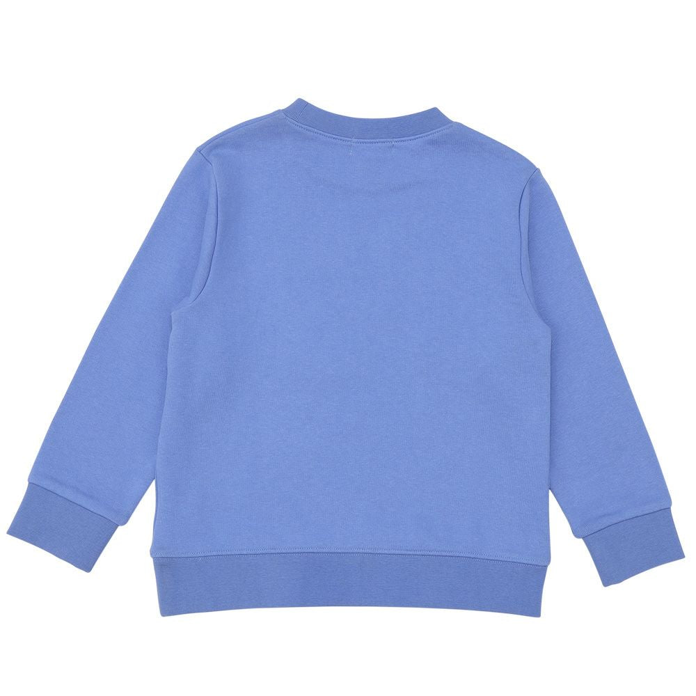 電車 飛行機 乗り物ワッペン 車刺繍 裏毛トレーナー Blue back