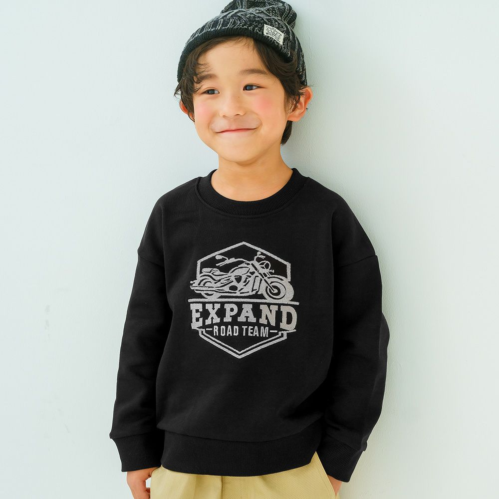 バイク ロゴ 乗り物刺繍 ドロップ袖 裏毛トレーナー  MainImage