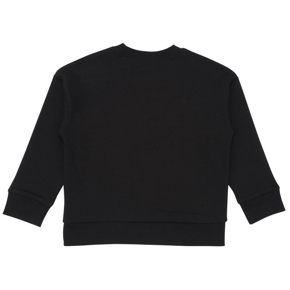 バイク ロゴ 乗り物刺繍 ドロップ袖 裏毛トレーナー Black back