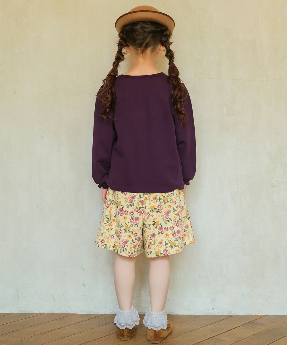 花柄 コーデュロイ 裏地付き キュロットパンツ Ivory model image 2