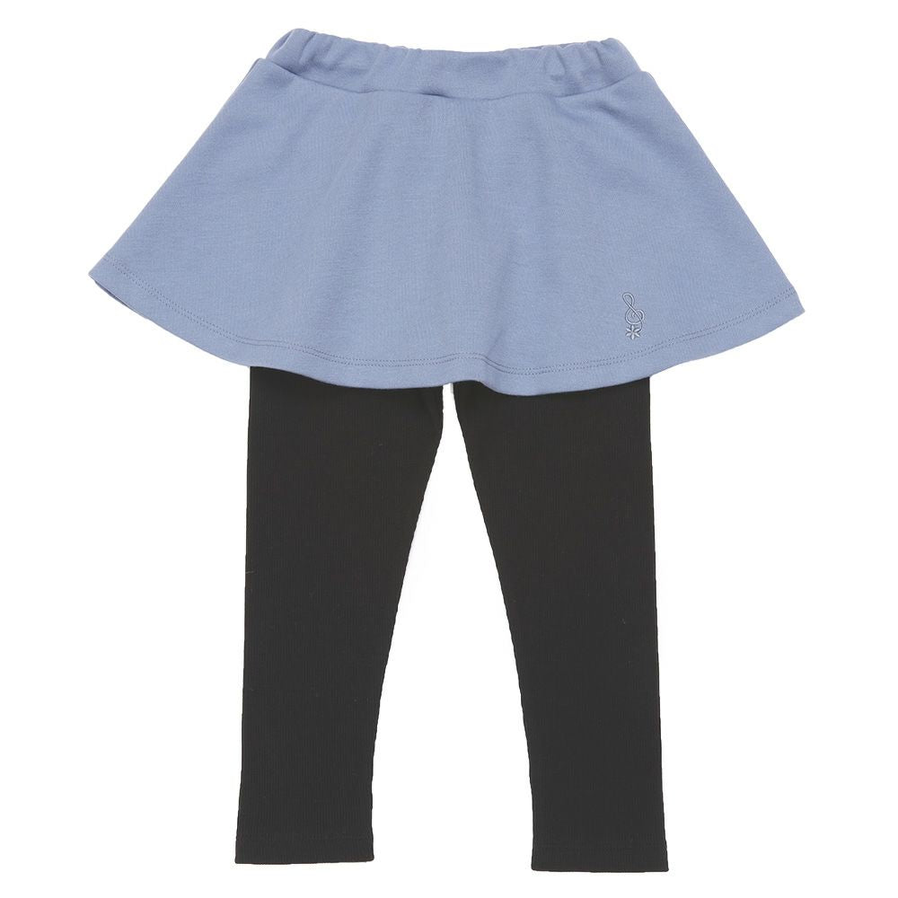 音符刺繍 10分丈スカッツ Blue front