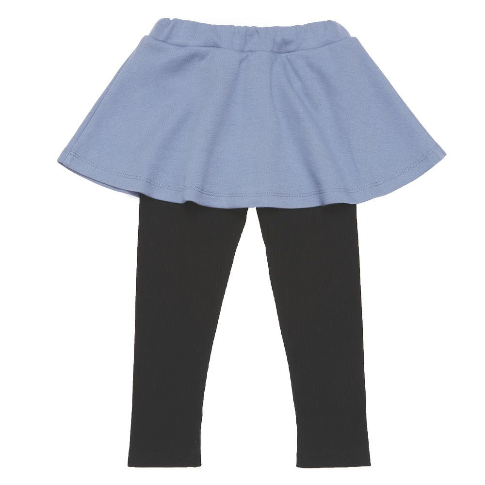 音符刺繍 10分丈スカッツ Blue back