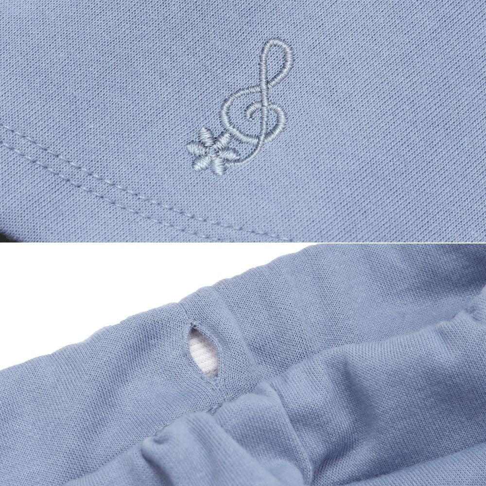 音符刺繍 10分丈スカッツ Blue Design point 2