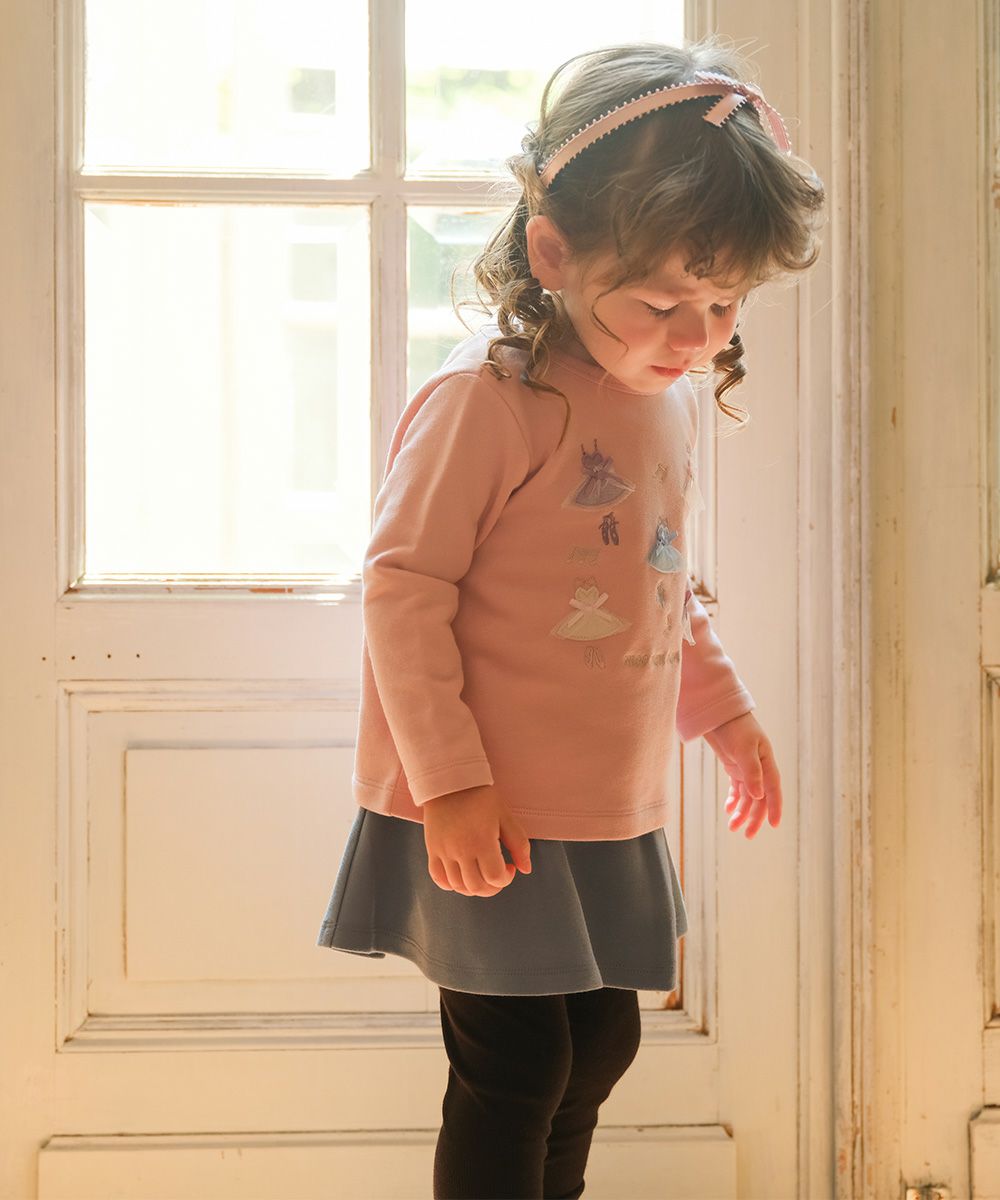 音符刺繍 10分丈スカッツ Blue model image 2