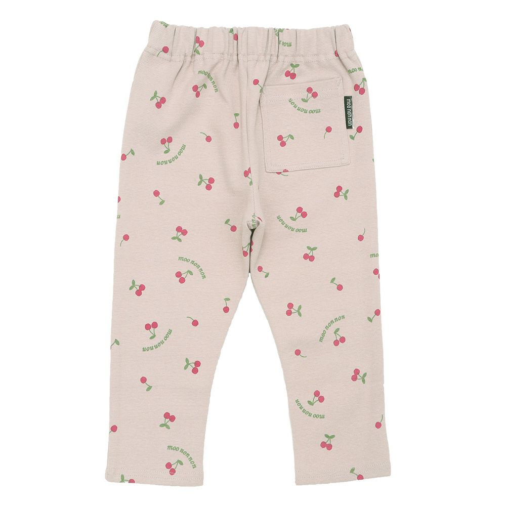 オリジナルチェリー柄　10分丈レギンスパンツ Pink back