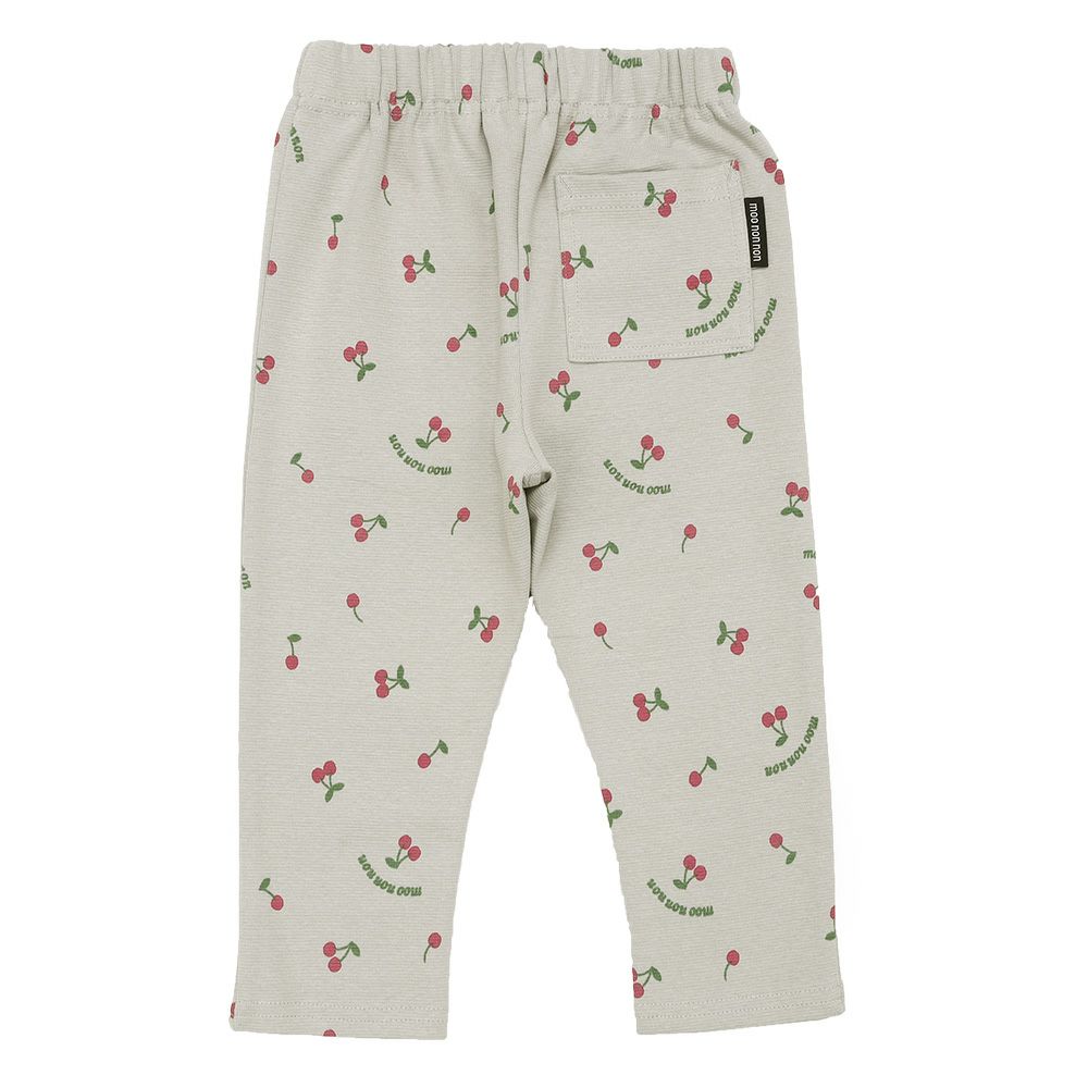 オリジナルチェリー柄　10分丈レギンスパンツ Gray back