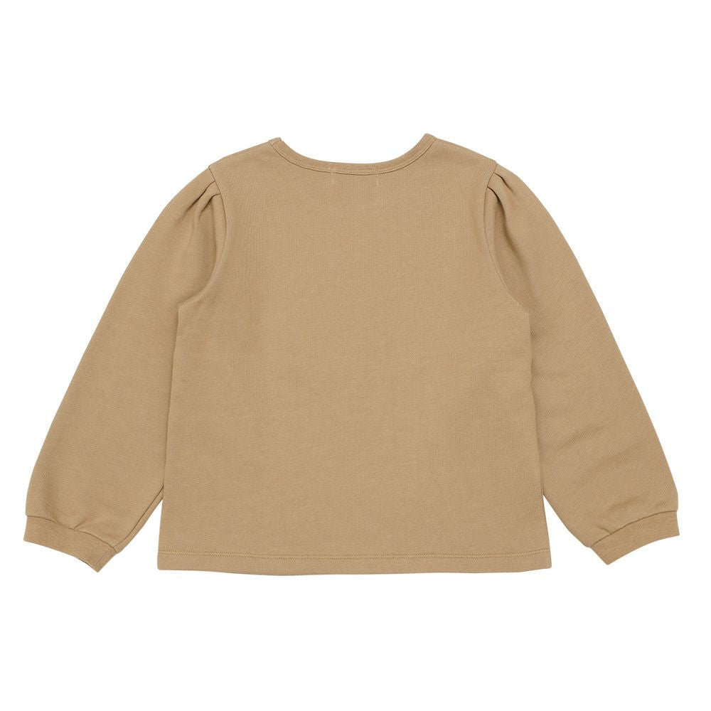 うさぎモチーフつきケーキ刺繍 裏毛トレーナー Beige back