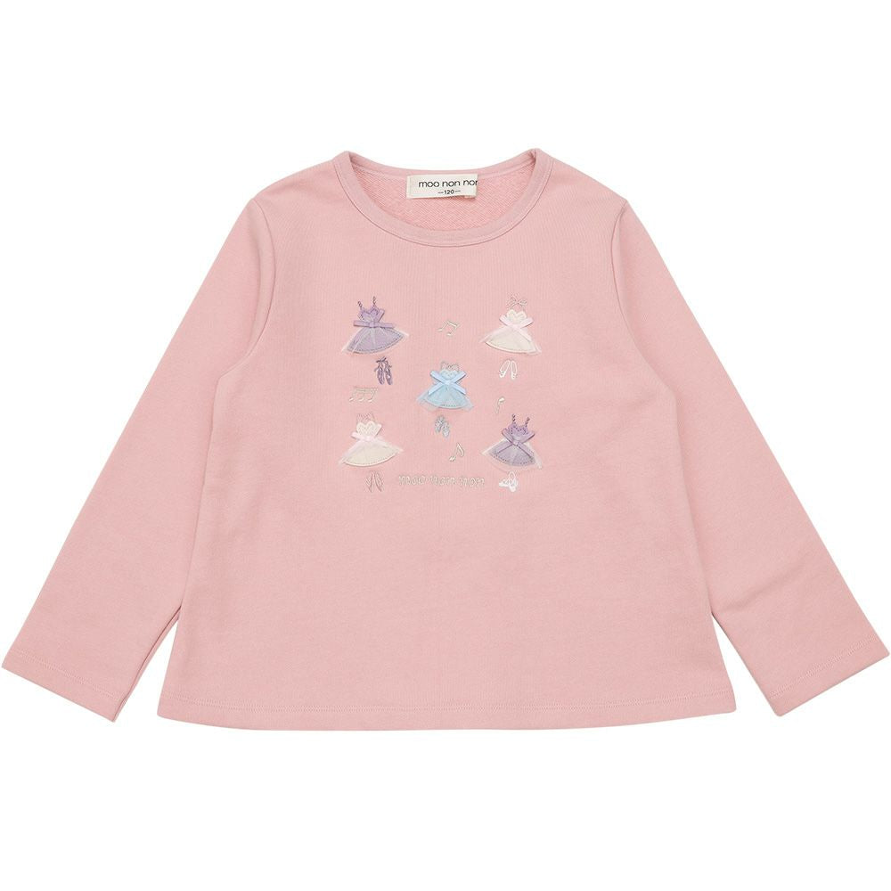 バレエドレスモチーフ バックリボンつき 裏毛トレーナー Pink front