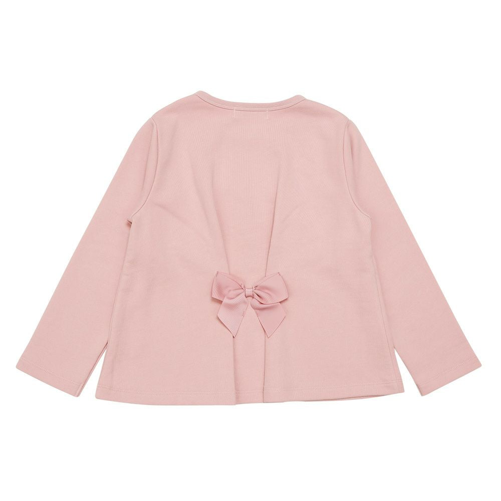 バレエドレスモチーフ バックリボンつき 裏毛トレーナー Pink back