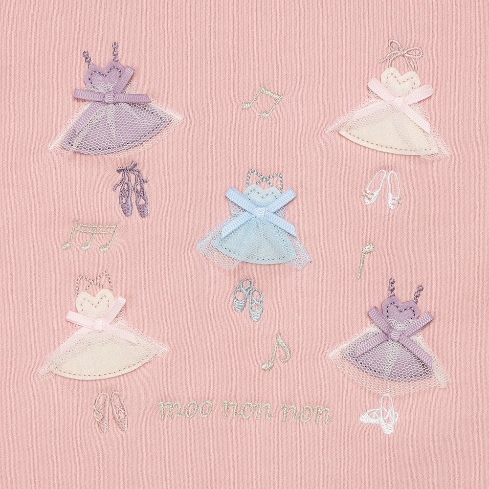 バレエドレスモチーフ バックリボンつき 裏毛トレーナー Pink Design point 1