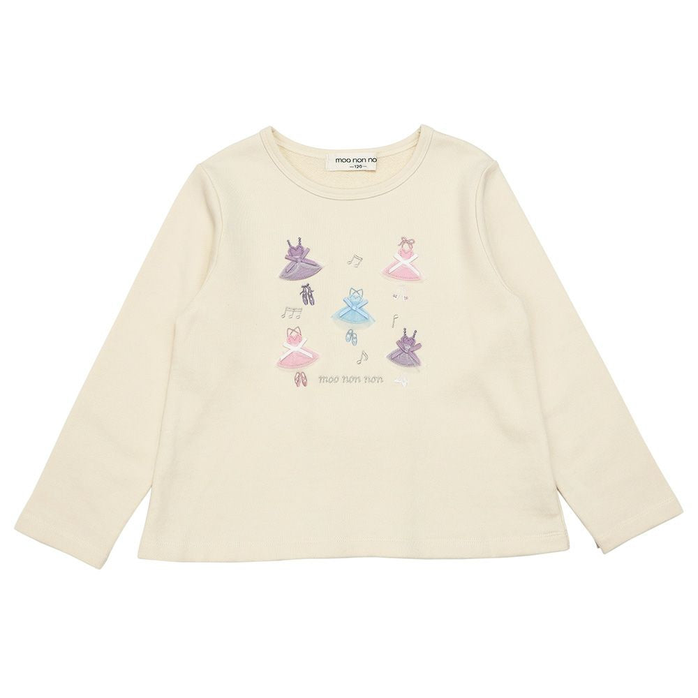 バレエドレスモチーフ バックリボンつき 裏毛トレーナー Ivory front