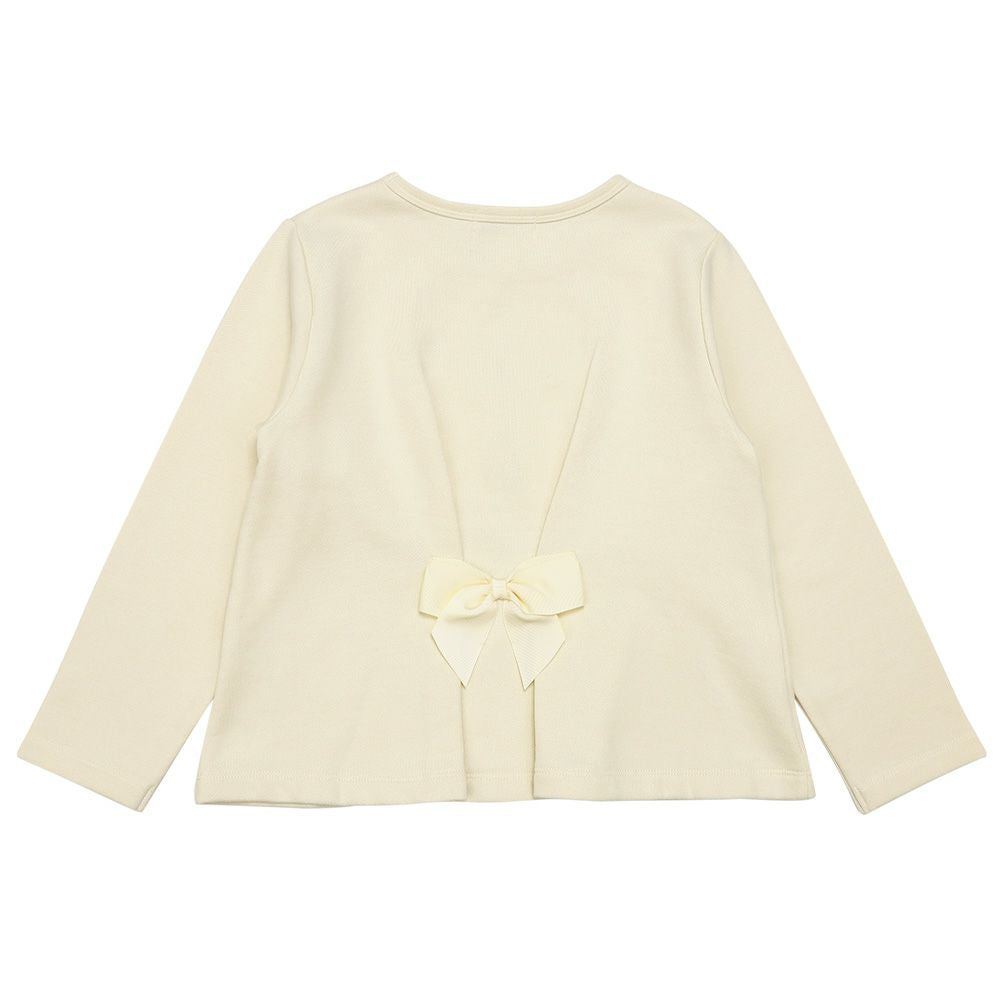 バレエドレスモチーフ バックリボンつき 裏毛トレーナー Ivory back