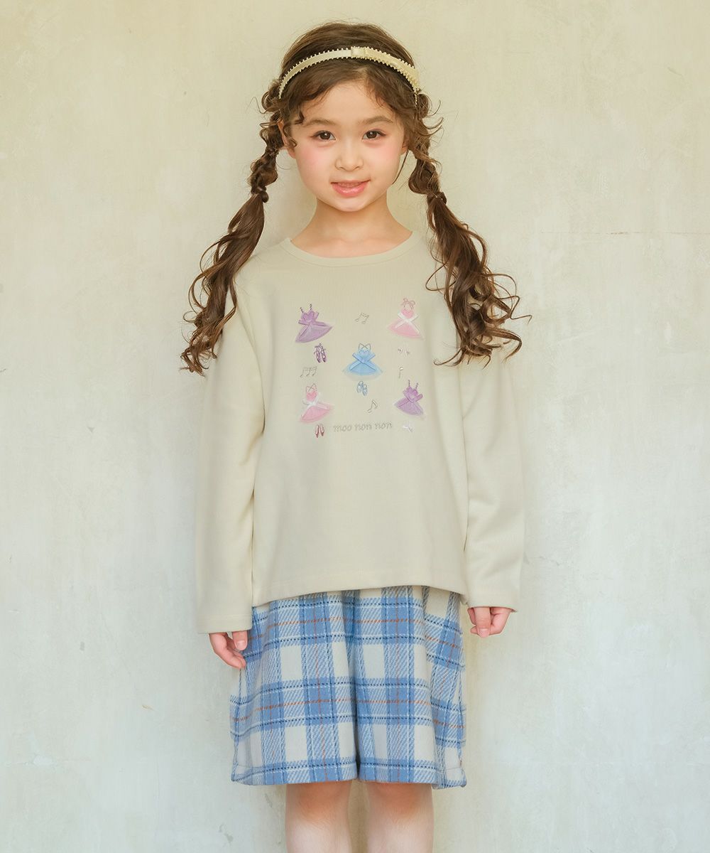 バレエドレスモチーフ バックリボンつき 裏毛トレーナー Ivory model image 1